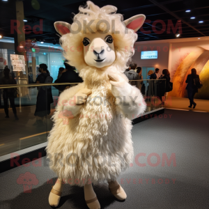 Cream Angora Goat maskot...