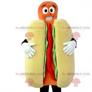 Mascotte hot dog ketchup e senape. Costume da hot dog -