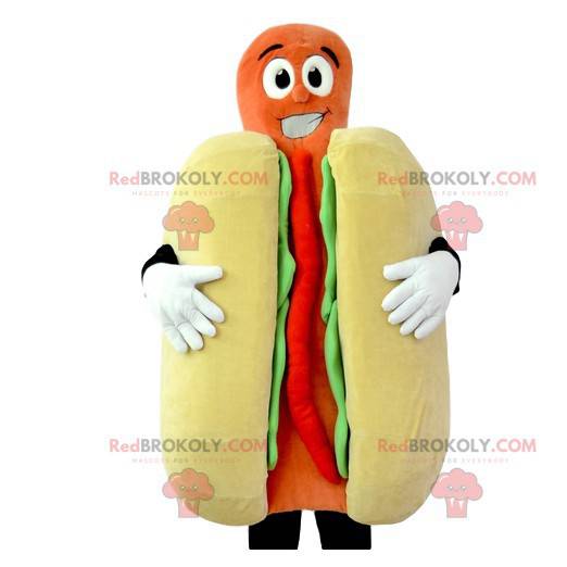 Maskottchen Hot Dog Ketchup und Senf. Hot Dog Kostüm -