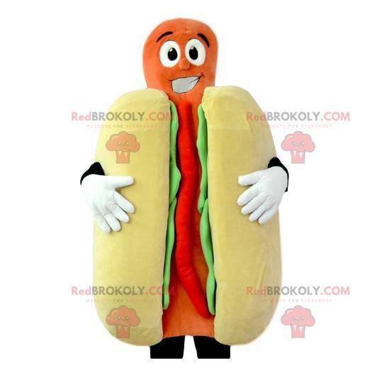 Mascot hot dog ketchup y mostaza. Disfraz de perro caliente -