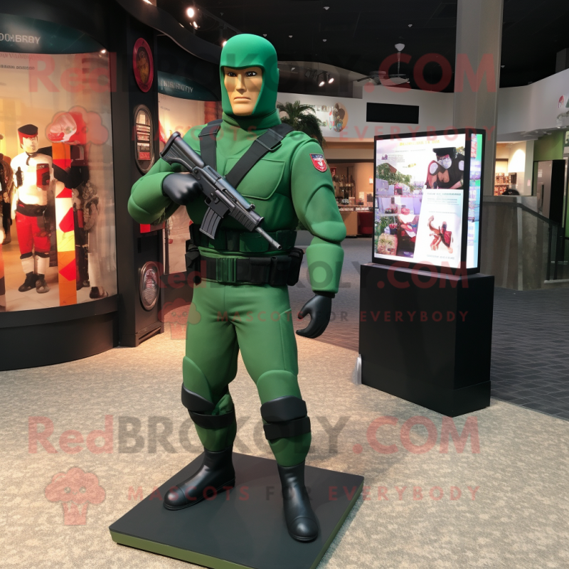 Green Gi Joe mascot costume character dressed with a V-Neck Tee and Cufflinks