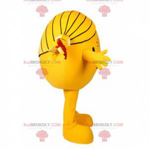 Mascot niña amarilla redonda. Disfraz de niña - Redbrokoly.com