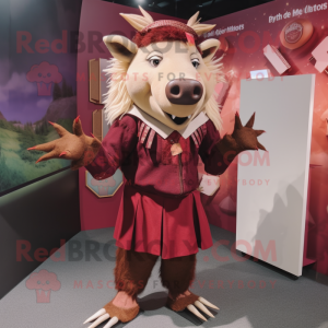 Maroon Wild Boar maskot...