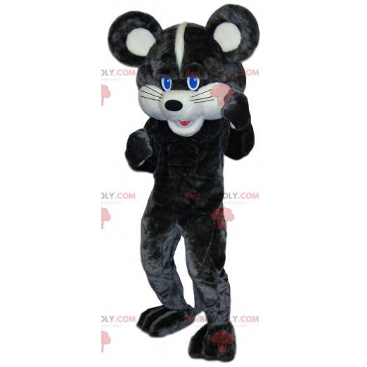 Maskot bílá a šedá myš. Myš kostým - Redbrokoly.com