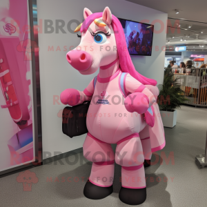 Pink Horse maskot kostume...