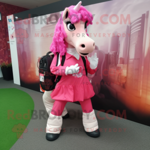 Pink Horse mascotte kostuum...