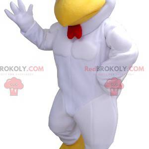 Giant red and yellow white rooster hen mascot - Redbrokoly.com