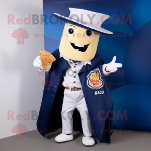 Navy Nachos mascot costume character dressed with a Blazer and Wraps