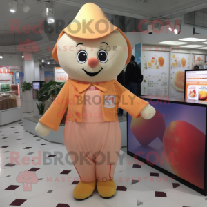 nan Apricot mascot costume character dressed with a Romper and Pocket squares