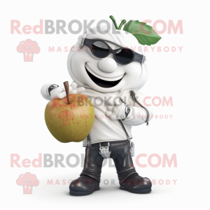 Vit Apple maskot kostym...