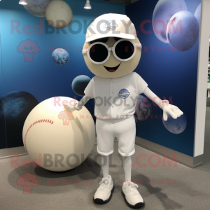 Hvit baseballball maskot...