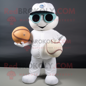 Hvid baseball bold maskot...