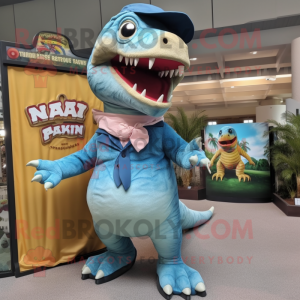 nan T Rex mascot costume character dressed with a Romper and Wallets
