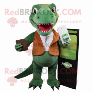nan T Rex mascot costume character dressed with a Romper and Wallets