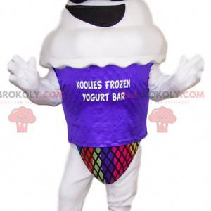 Mascotte de yogourt glacé. Costume de yogourt glacé. -