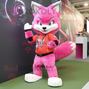 Pink Fox mascotte kostuum...