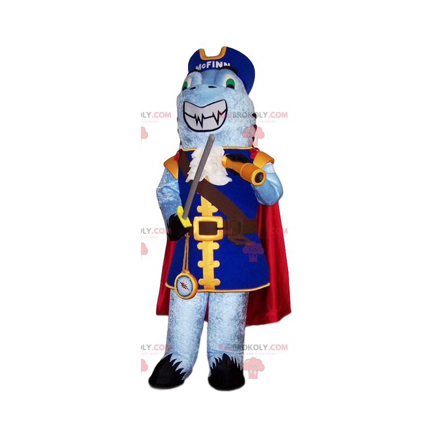 Hai-Maskottchen als Pirat verkleidet. Haikostüm - Redbrokoly.com