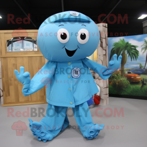 Sky Blue Octopus mascotte...