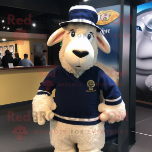 Navy Merino Sheep mascotte...