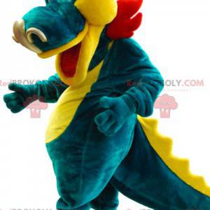 Mascotte drago verde e giallo. Costume da drago - Redbrokoly.com