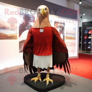 Red Bald Eagle mascot costume character dressed with a Wrap Skirt and Clutch bags