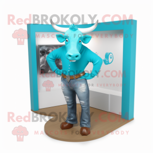 Turkis Bull maskot drakt...