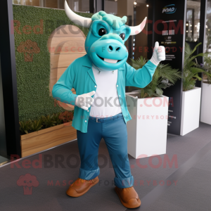 Turkis Bull maskot drakt...