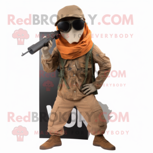 Rust Sniper mascot costume character dressed with a Trousers and Sunglasses