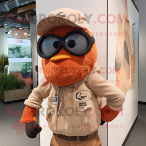 Rust Sniper mascot costume character dressed with a Trousers and Sunglasses