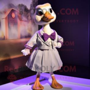 nan Gosling mascot costume character dressed with a Mini Dress and Bow ties