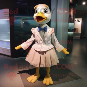 nan Gosling mascot costume character dressed with a Mini Dress and Bow ties