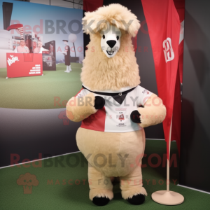 Beige lama mascotte kostuum...