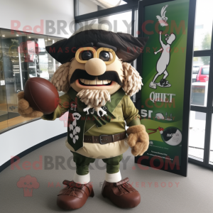 Olive Pirate mascot costume character dressed with a Rugby Shirt and Bow ties