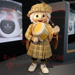 Guld säckpipa maskot kostym...