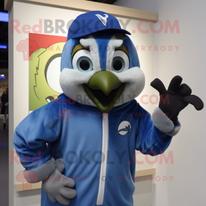 Olive Blue Jay maskot drakt...