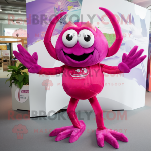 Magenta krabba maskot...