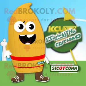 Tan Zucchini maskot kostume...