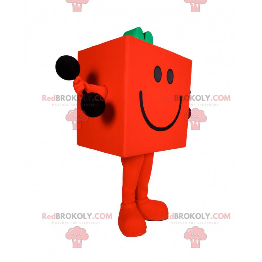 Cube-shaped orange snowman mascot - Redbrokoly.com