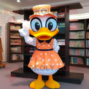 Peach Duck maskot kostym...