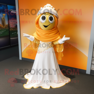 Guld Orange maskot kostume...