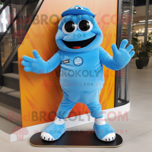 Sky Blue Skateboard maskot...