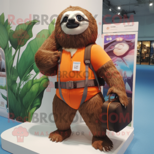 Peach Giant Sloth mascotte...