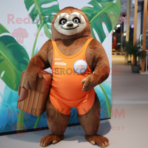 Peach Giant Sloth mascotte...