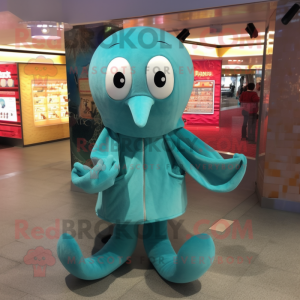 Teal Octopus mascotte...