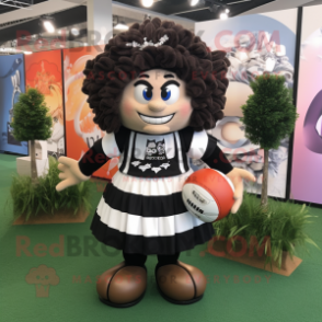 nan Rugby Ball mascot costume character dressed with a Wrap Skirt and Wallets