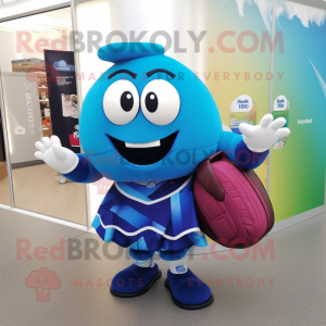 nan Rugby Ball mascot costume character dressed with a Wrap Skirt and Wallets