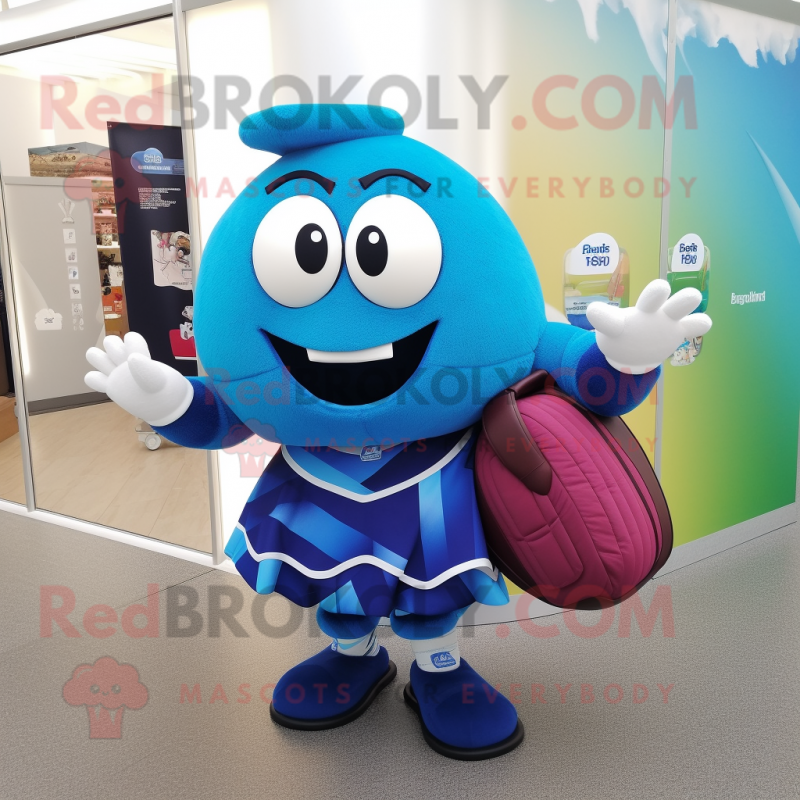nan Rugby Ball mascot costume character dressed with a Wrap Skirt and Wallets nan Rugby Ball mascot costume character dressed with a Wrap Skirt and Wallets