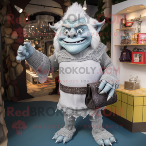 Sølv Ogre maskot kostyme...