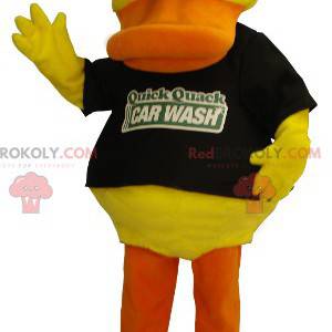 Geel en oranje eend mascotte met zonnebril - Redbrokoly.com