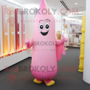 Rosa doftljus maskot kostym...